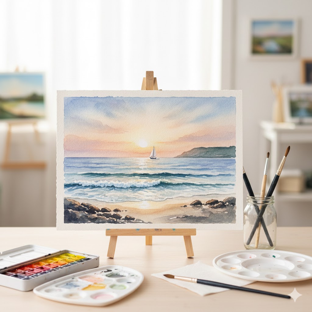Watercolor seascape